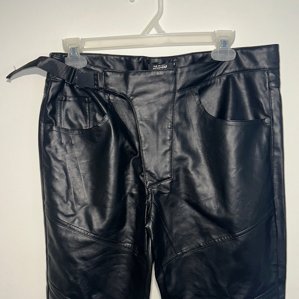 Jade Black Leather-Style Trousers - Picture 6 of 8